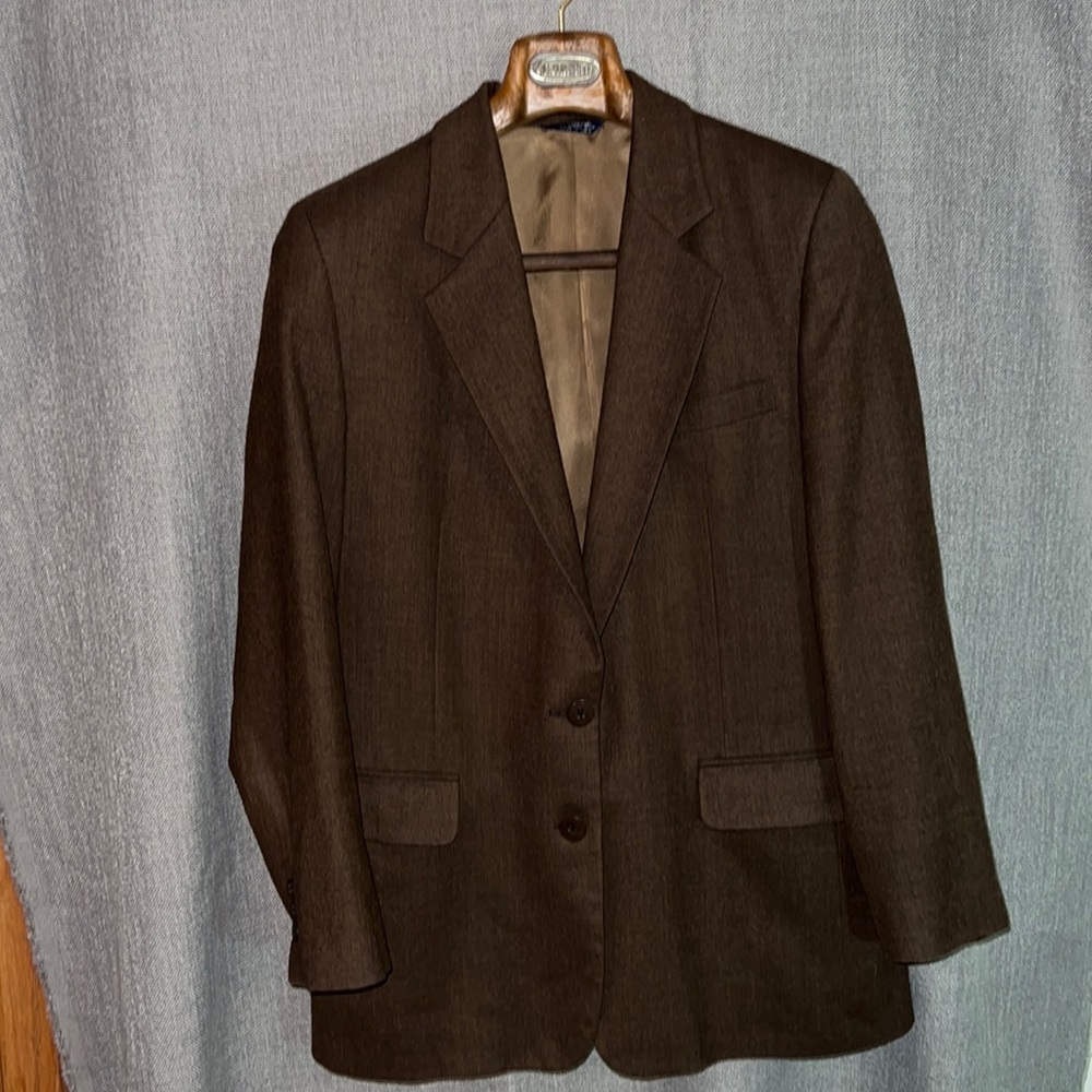 Vintage Women’s Corbin Ltd Brown Wool Double Breasted Blazer Fall Evening Wear